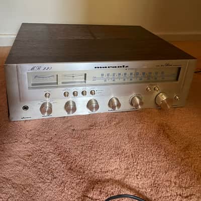 Marantz MR220 Stereo Receiver - Silver with Wood Case image 1