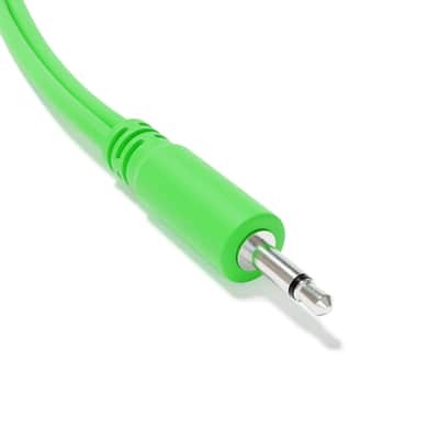 ExcelValley [Green | 10 cm - 3.94"] 5-Pack - Hopscotch Mono Splitter Y Patch Cables TS 3.5mm 1/8" Eurorack Synth image 3