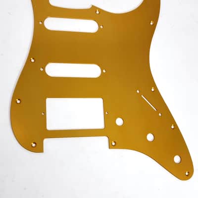 Brio Metal Anodized Aluminum Strat HSS Pickguard Scratch Plate Fits USA/Mexico Stratocaster - Gold image 2