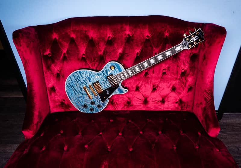 Gibson Les Paul Custom 3A Quilt Maple Top Ocean Blue Electric
