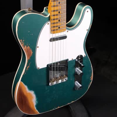 2023 Fender Custom Shop 1965 Telecaster Custom Heavy Relic Electric Guitar - Aged Sherwood Green Metallic image 3