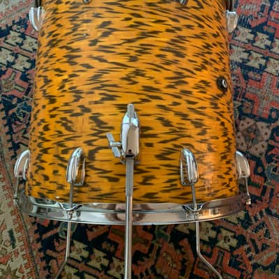 1962-1970 Slingerland 20/16/12 yellow tiger pearl vintage drums image 15