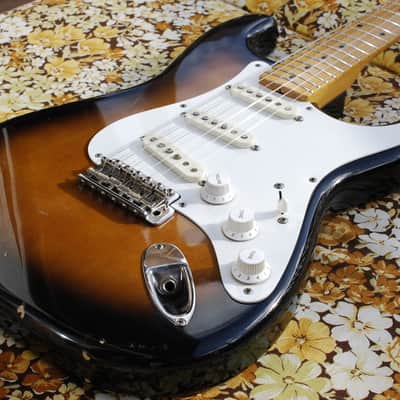 Squier Stratocaster 57' RI 1982 JV Japan Export 3,17kg! USA Fullerton Black Bobbins PUs 100% orig ! image 16
