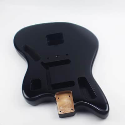 Black Jaguar Style Guitar Alder Wood Body image 7