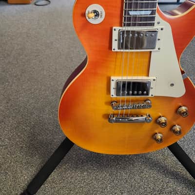 Used 2021 Epiphone Limited Edition 1959 Les Paul Standard w/ Neck Repair and Upgraded Pickups - Aged Honey Fade w/ Case image 4