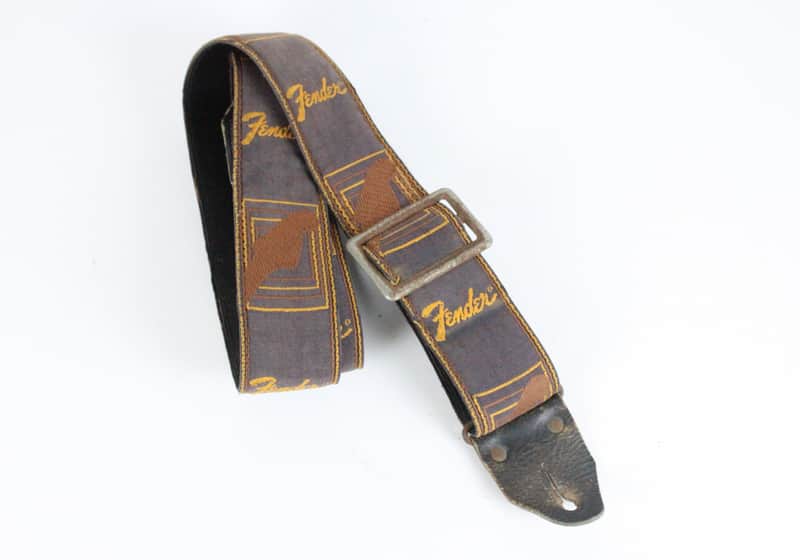 1970s Vintage Fender Legacy Monogrammed Leather Guitar Strap w/Metal Buckle image 1
