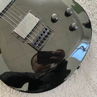 LAG Glossy Black HH Electric Guitar, Solid Mahogany Body, Mahogany Neck, Rosewood Fretboard image 10