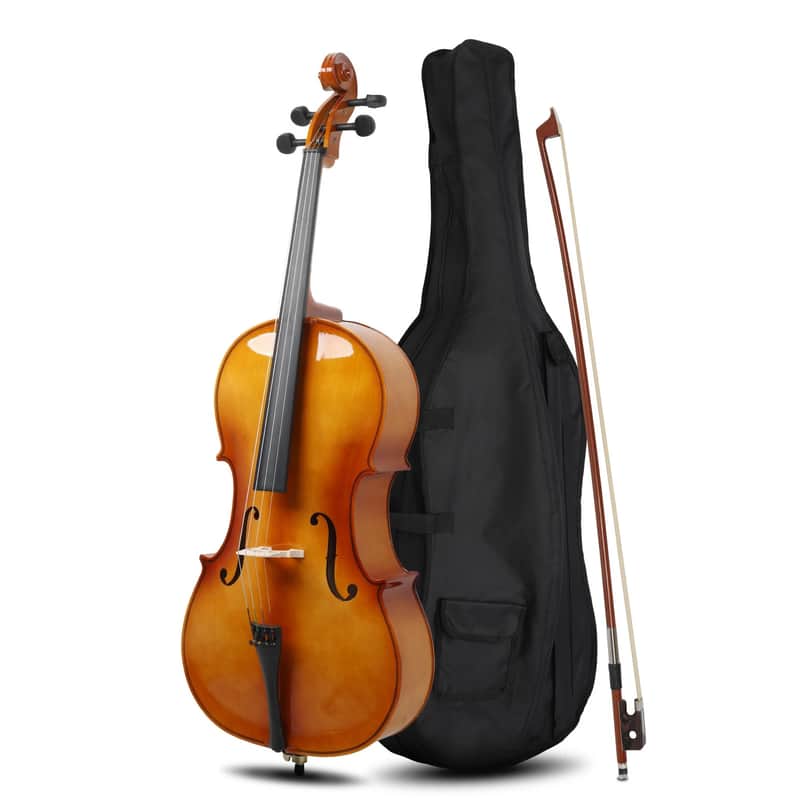 Professional High Quality 4/4 Size BassWood Cello Set w/ Bow Rosin For Student image 1