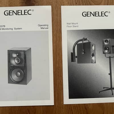 Genelec 1037B (Pair) + Wall Mounts 12" 3-Way Powered Midfield Studio Monitors 1995 - 2003 - Black image 2