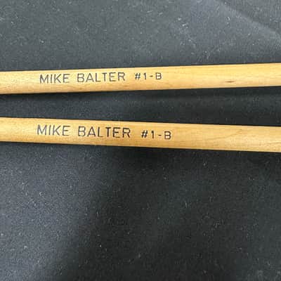Vintage Mike Balter 1B Oval Black Rubber, Extra Soft Marimba Mallets, Birch - MINT image 2