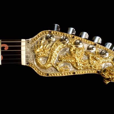 Blueberry Handmade Electric Guitar with Solid Silver and Gold Inlays image 2