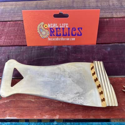 Real Life Relics Gold Solid Plate Archtop Tailpiece Ornate Deco Gretsch    [S5]