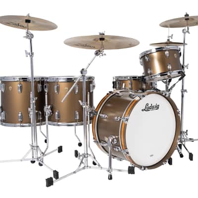 Ludwig *Pre-Order* Classic Maple Vintage Bronze Mist Lacquer 5pc Kit 20x16, 12x8, 13x9, 14x14, 16x16 Drums Shells Pack | Made in the USA | Custom Special Order | Authorized Dealer image 1