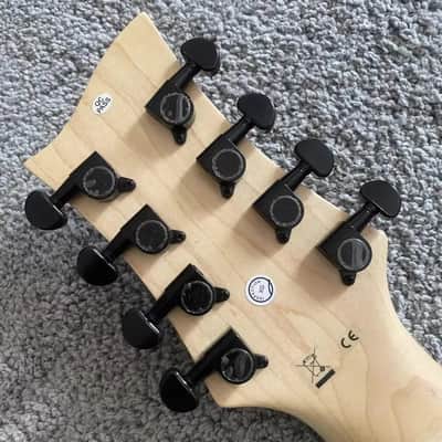 Quincy Black Left Handed 8 String Guitar, Basswood Body with Maple Neck image 10