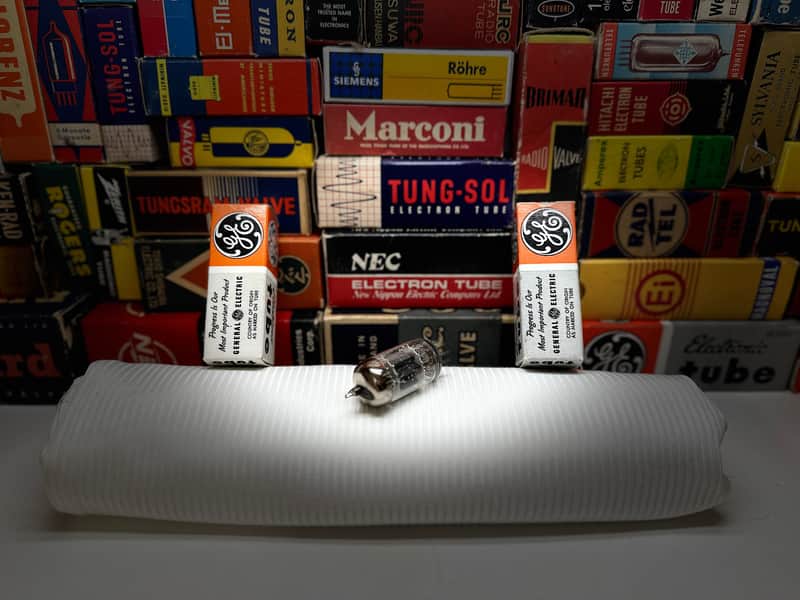 1x VintageNOS GE USA 5814 /3Mica + TopDGtr + BlackPlates /Rugged Premium Grail 12AU7 ECC82 Plugin Sub /ClassicSatisfying WarmOldSchool RomanticFinesse HighResolution image 1