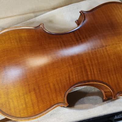 Cecilio 4/4 Deluxe Student+ Violin Aged 2 Years+ Tonewoods Solid Spruce Top Flamed Maple,Neck & sides, Inlaid Purfling, All-Ebony Components, Independent Fine-Tuners, Mongolian Horsehair Brazilwood Bows, Satin Antique Finish image 10