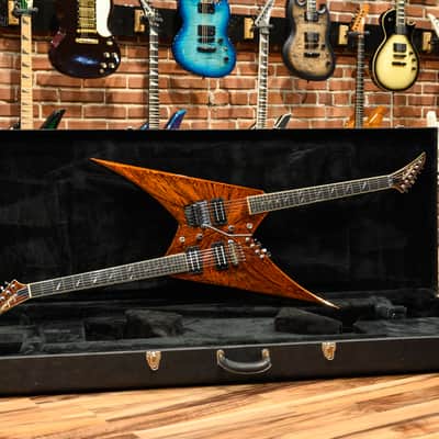 Jackson USA Custom Shop Back to Back Double Neck Rhoads One Off Master Built by Pablo Santana  Rootbeer Swirl 2005 w/OHSC image 1