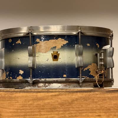 1950's WFL 6.5x14 Blue & Silver Duco Contest Model 8-Lug Snare Drum image 2