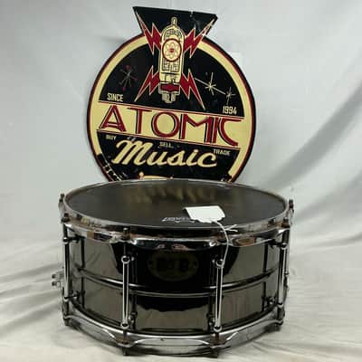 Pork Pie Big Black BOB (Black Over Brass) 14x6.5 Snare Drum image 1
