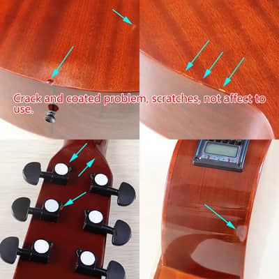 Acoustic Electric Solid Spruce Top Guitar, Mahogany Neck, Rosewood Fingerboard image 9