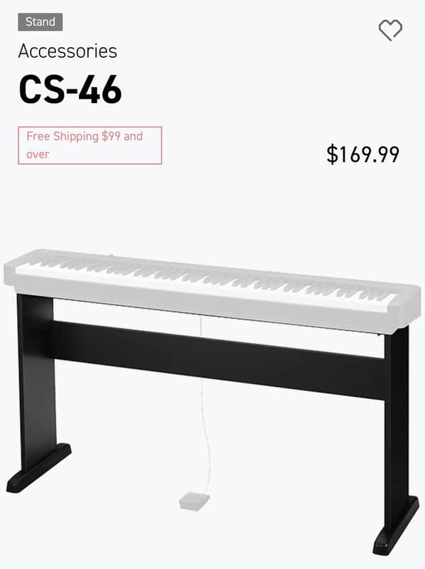 FREE Casio CS-46 stand with included piano-style sustain pedal - you pay shipping only image 1