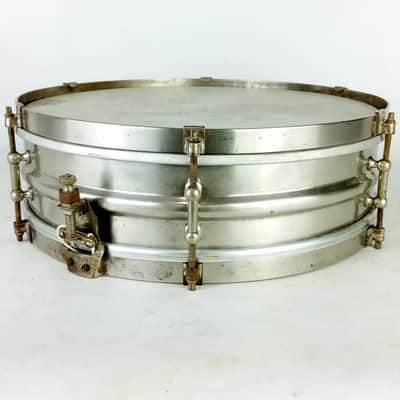 *Wilson Bros 4x14" Brass Snare Drum 3-Way Nickel Vintage 20s Chicago USA 6-Lug* image 7