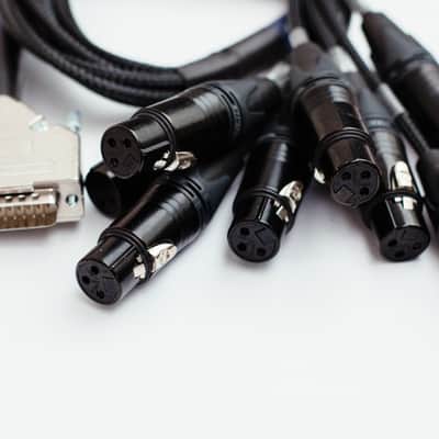 Mogami Multicore DB25 D-Sub Analog Tascam Loom Black to Neutrik NC3FXX XLR Female 1 Meter Long image 10