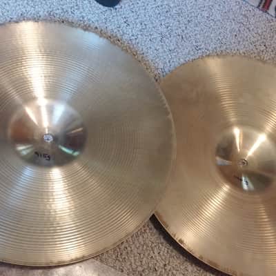Sabian EARLY VINTAGE 14" PRE- AA Regular HI HAT CYMBALS 915 G / 1401 G / RARE BEAUTIFUL MATCHED PAIR image 5
