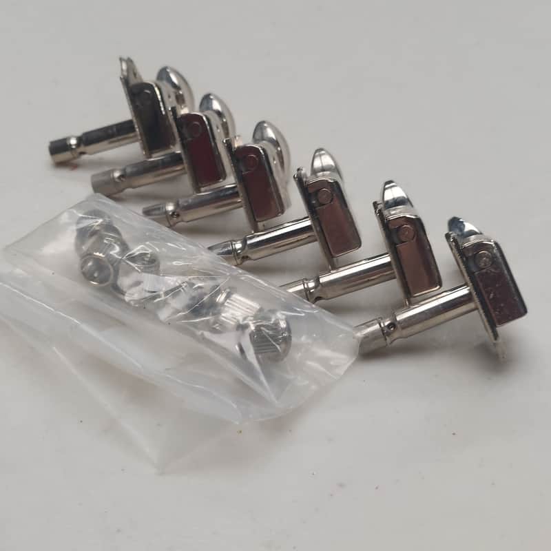 2000's Kluson NOS Complete 6 In A Line Locking Tuners with Screws and Bushings (T-387) image 1