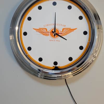 Gibson Guitars Orange Neon Wall Clock Killer Cool Man Cave, Bar, Garage Item image 6