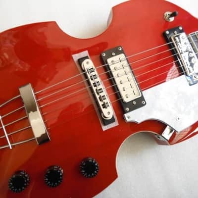 New Hofner Violin 6 String Guitar HI-459-RD Red image 6