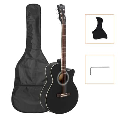 Glarry 40 Inch Cutaway Auditorium Acoustic Guitar - Black image 1