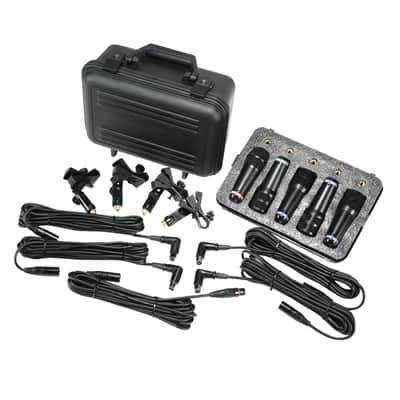 Peavey DMS-5 Drum Mic System with 5 Mics, Cables, Clamps, Case