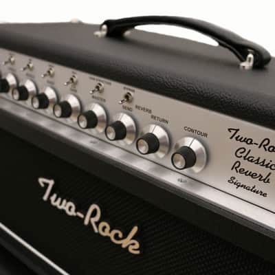 Two-Rock Classic Reverb Signature 100 W Head in Black with Silver Chassis and Knobs image 4