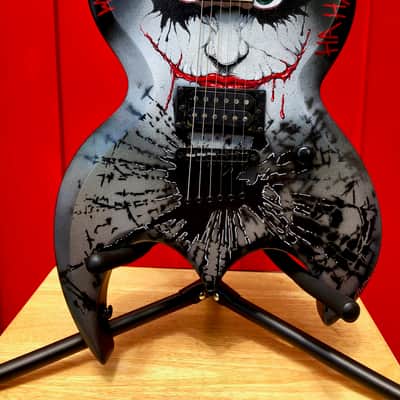 Handpainted Joker Batman Bat shape Brownsville Guitar image 1