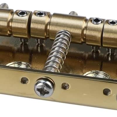 Gold Vintage Short Fixed Bridge with Brass Compensated 3-Saddle 54mm Guitar Bridge Compatible with Vintage Telecaster Tele Style Electric Guitar Replacement Parts image 3