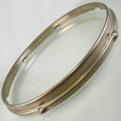 Slingerland 13" 6-Lug Nickel-BRASS Tom Drum Rim/Hoop Stick-Saver Vintage 50s NOB image 3