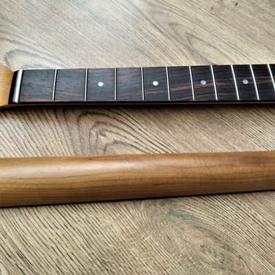 Left Handed Telecaster Compatible Roasted Maple and Rosewood Vintage Guitar Neck Nitro Satin 21 Fret Stainless Steel image 3