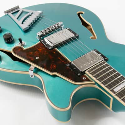 D'Angelico Premier SS Semi-hollowbody Electric Guitar - Sky Blue with Stopbar Tailpiece image 4