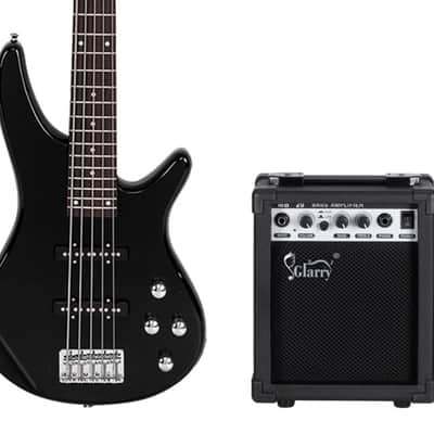 🎸+Amp! 5 String "EyeBuzz" S Style Electric Bass Guitar +Rosewood Fretboard +Cable!🎸 image 1