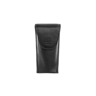 Trumpet Mouthpiece Pouch Leather Crazy Horse Brown. Handmade (Single, Black) image 1