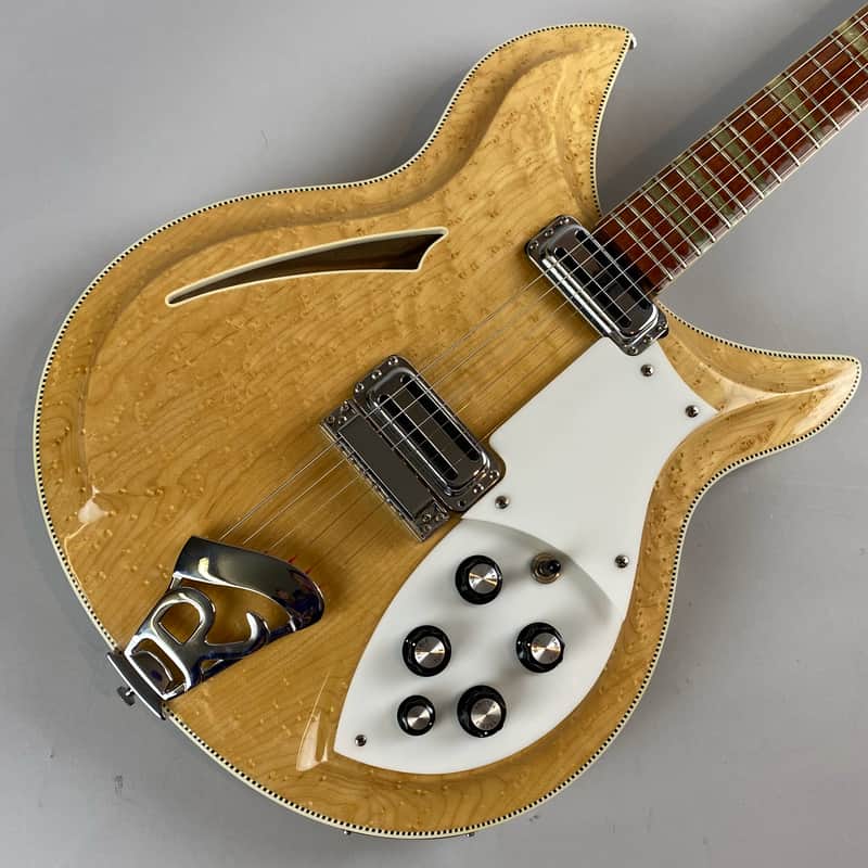 Rickenbacker V-381 - @ 1993 Natural Re-Issue , Nice Birdseye Maple body. Near mint with Original Silver  Rickenbacker hardshell case image 1