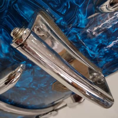 Gretsch 14x18"Jazz/Bop Bass Drum Vintage80s Drop-G SSB Peacock Blue Jasper Maple image 3