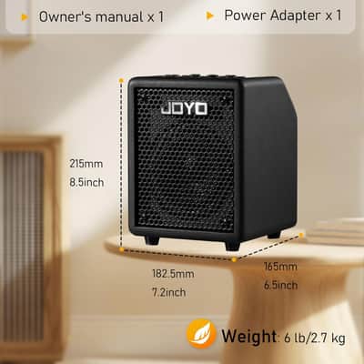 JOYO 30W Bass Amp Portable Combo Amplifier 4" Speaker with Bluetooth 5.1 + OTG Direct Recording | 3-Band EQ + Compressor | Headphone Practice for Bassist Livestream Solo Gigs (Vibe Cube BA-30, Black) image 9