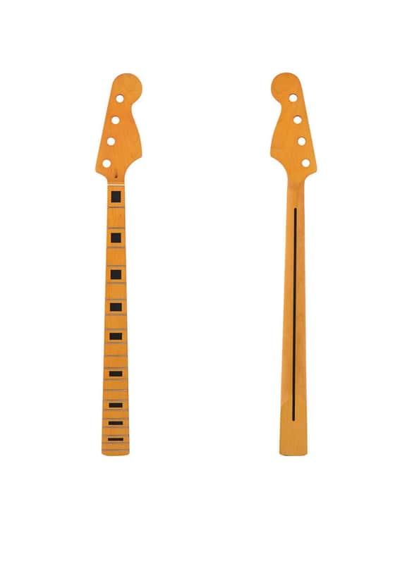 New Yellow 4 String Electric Bass Guitar Neck 20 Frets Maple for Precision P Bass image 1
