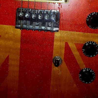 Hamer Special 1982 unique & rare union jack glitter & sparkle relic cherry & orange image 8