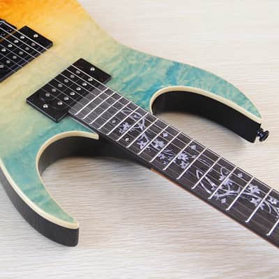 Custom HH Finish Guitar, Quilted Maple Top Basswood Body image 4