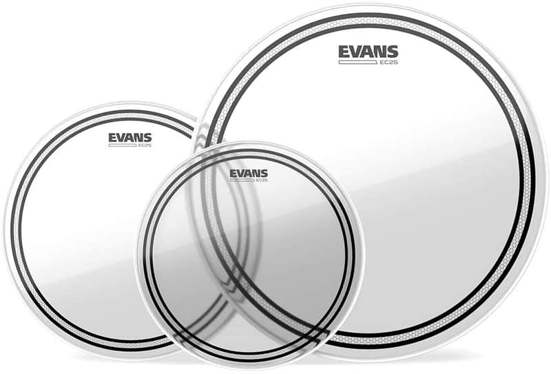 Evans EC2 SST Clear 10",12",16" Tom Drum Head Pack ETP-EC2SCLR-R
