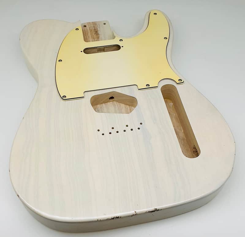 4lbs 5oz BloomDoom Nitro Lacquer Aged Relic White Blonde T-Style Vintage Guitar Body image 1