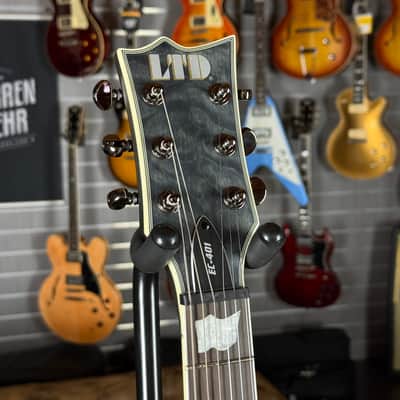 ESP LTD EC-401 QM See Thru Black Satin - 3,561 kg - SN# W22081181 - NEW image 4